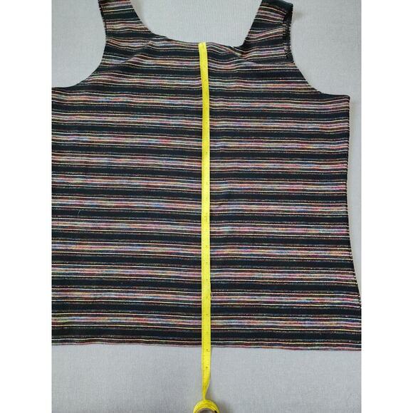 Chico's Design Women's Black Multi Striped Long Sleeve Button Front Cardigan - Picture 9 of 10